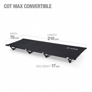 Helinox Camp Bed - Camping Cot - Cot Max Convertible 210x75cm black